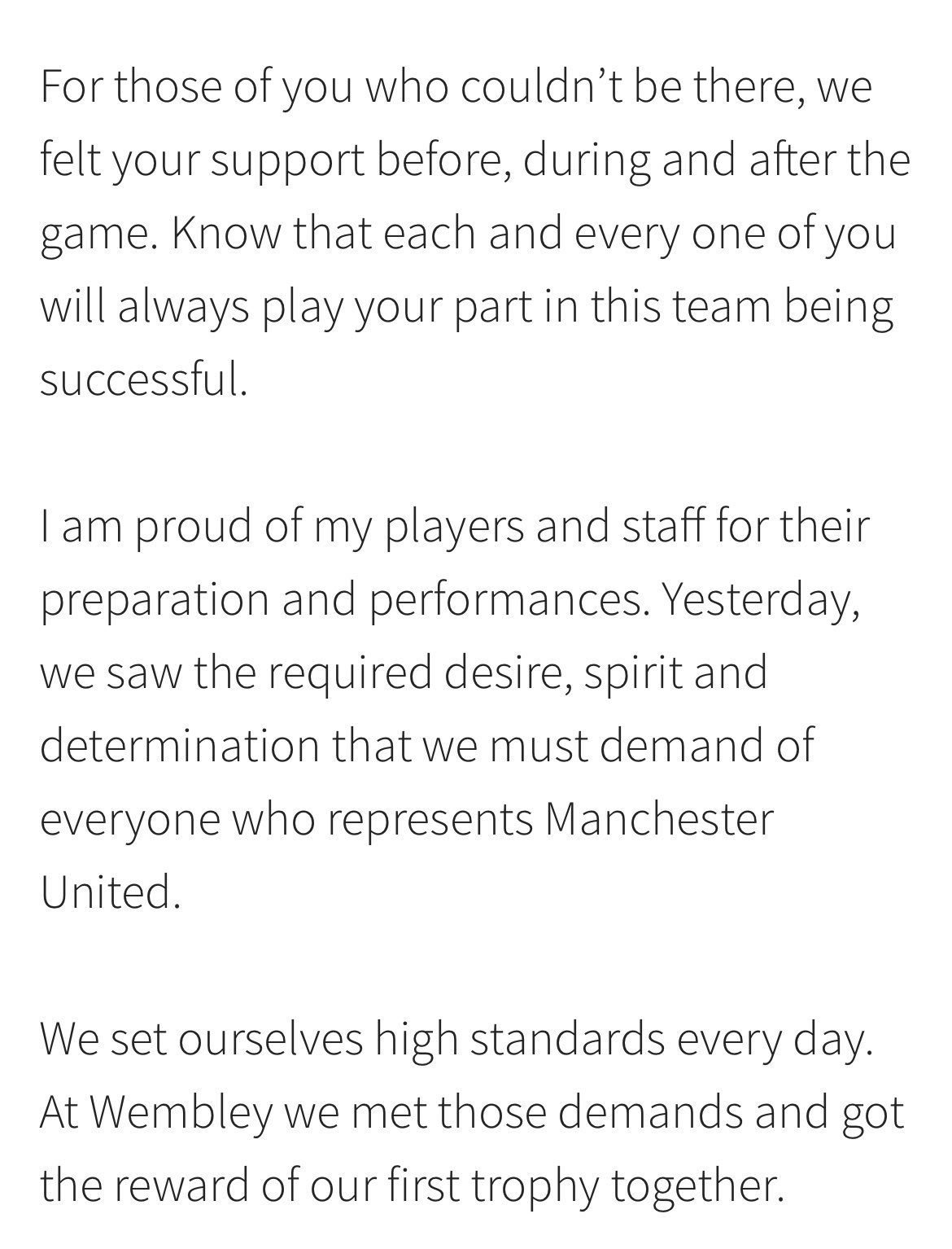 Erik ten Hag Writes Down Open Letter To Man United Fans After Carabao Cup Win