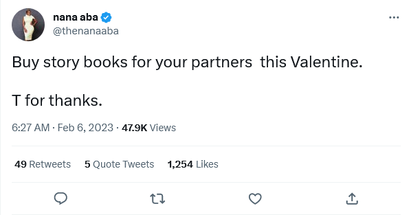 Nana Aba Vals day tweet