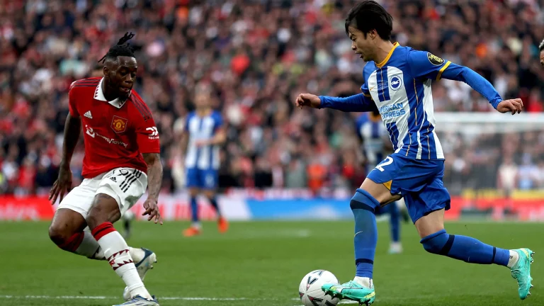 It Was A Complete Defeat - EPL Best Dribbler, Kaoru Mitoma Confesses After Facing Aaron Wan-Bissaka