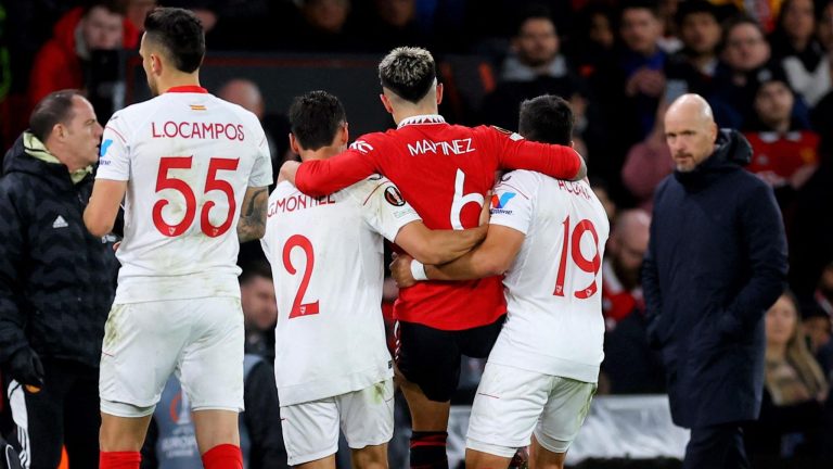 That's Lack of Leadership - Peter Schmeichel Blasts Maguire For Allowing Sevilla Players Carry Martinez Off The Pitch