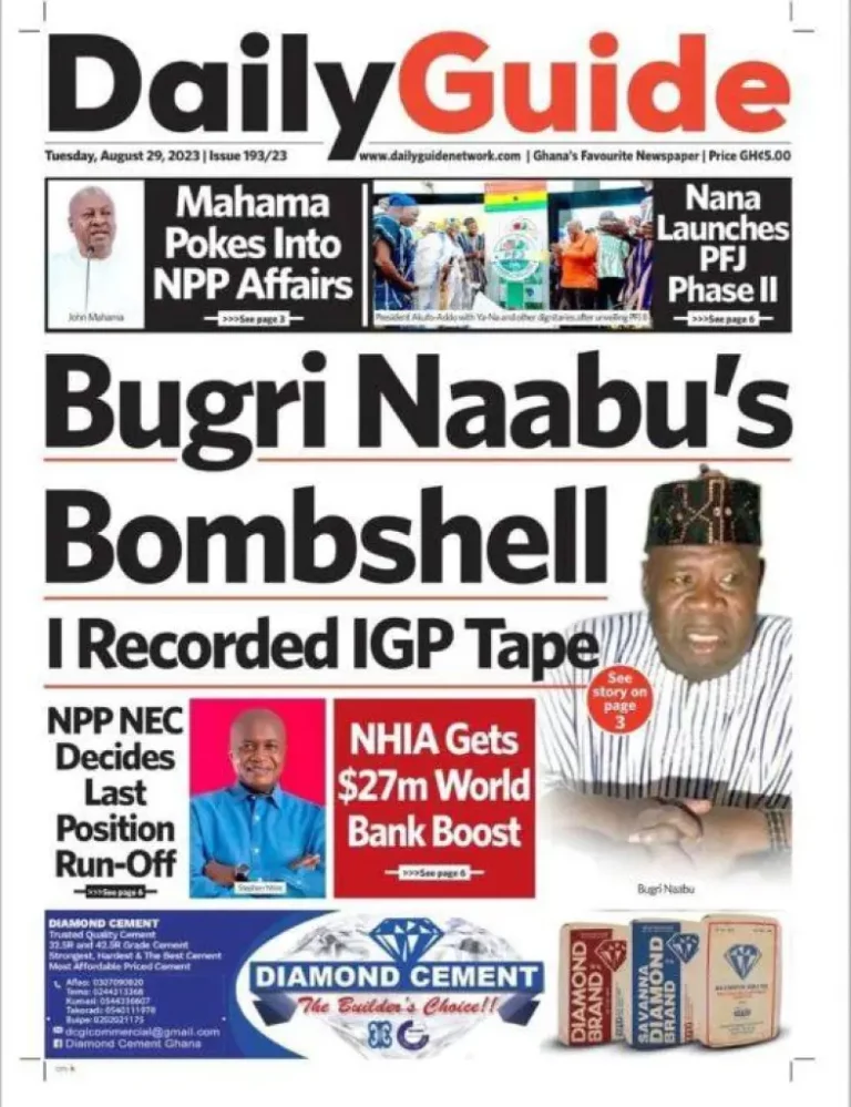 Newspaper Headlines: Tuesday, August 29, 2023 – InsightNewsgh.com