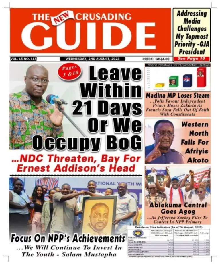 Newspaper Headlines: Wednesday, August 9, 2023 – InsightNewsgh.com