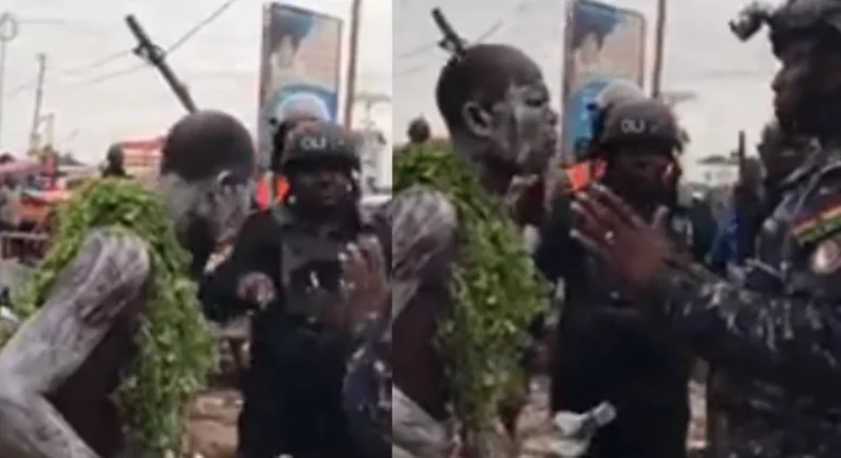 How Police Arrested A Juju man Who Stormed Nima To Scare Authorities During Demolition Exercise Which Got Ghanaians Talking