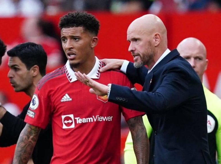 Jadon Sancho deletes his tweet from last Sunday after meeting ten Hag