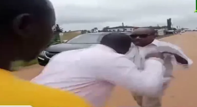 Ellembelle MP and DCE Kwesi Bonzoh exchange heavy blows over construction of road - WATCH