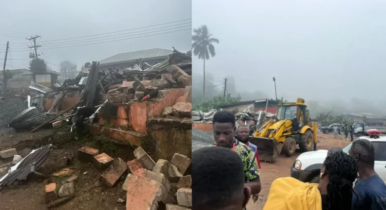 Three security officers arrested for the 'unlawful' demolition of a public toilet