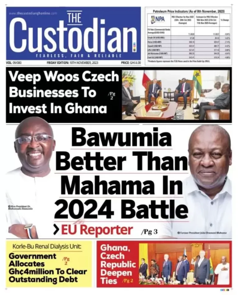 Newspaper Headlines: Friday, November 10, 2023 – InsightNewsgh.com